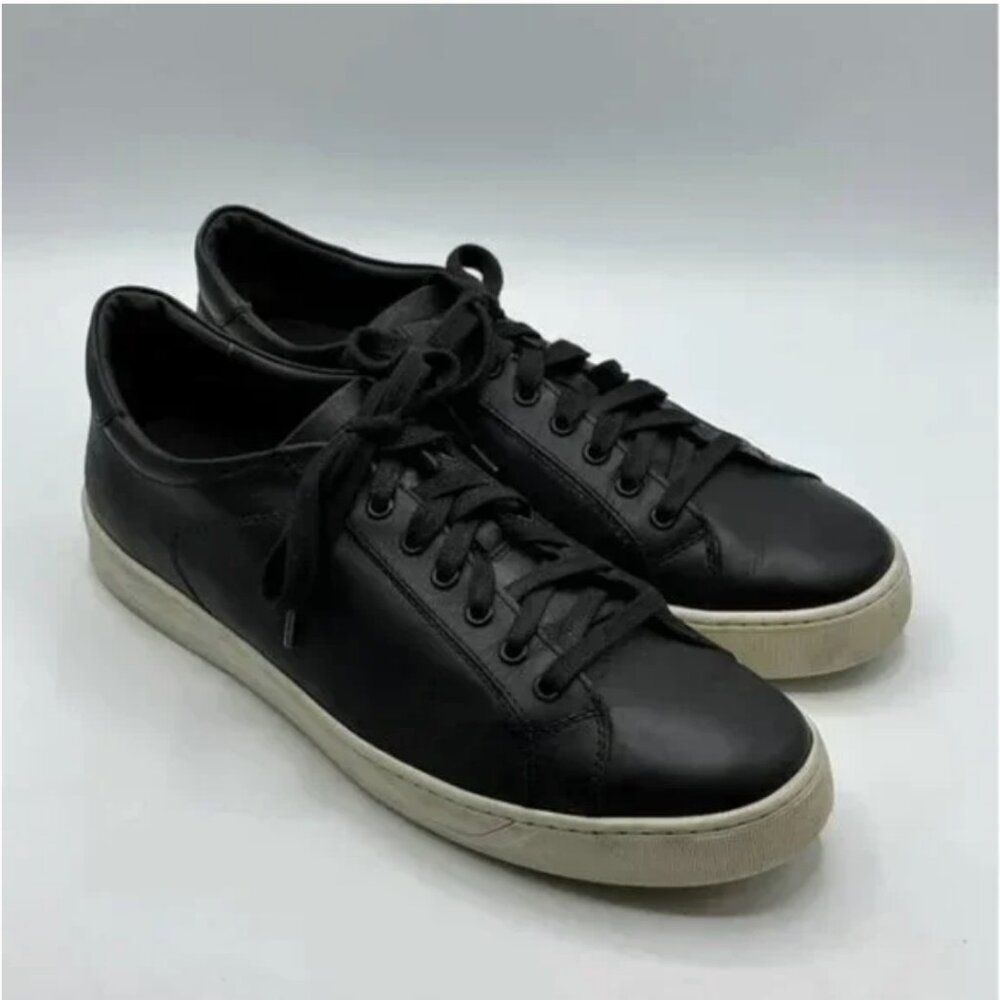 Bruno Magli Westy Men's Black Leather Low Top Designer Sneakers Size 11.5